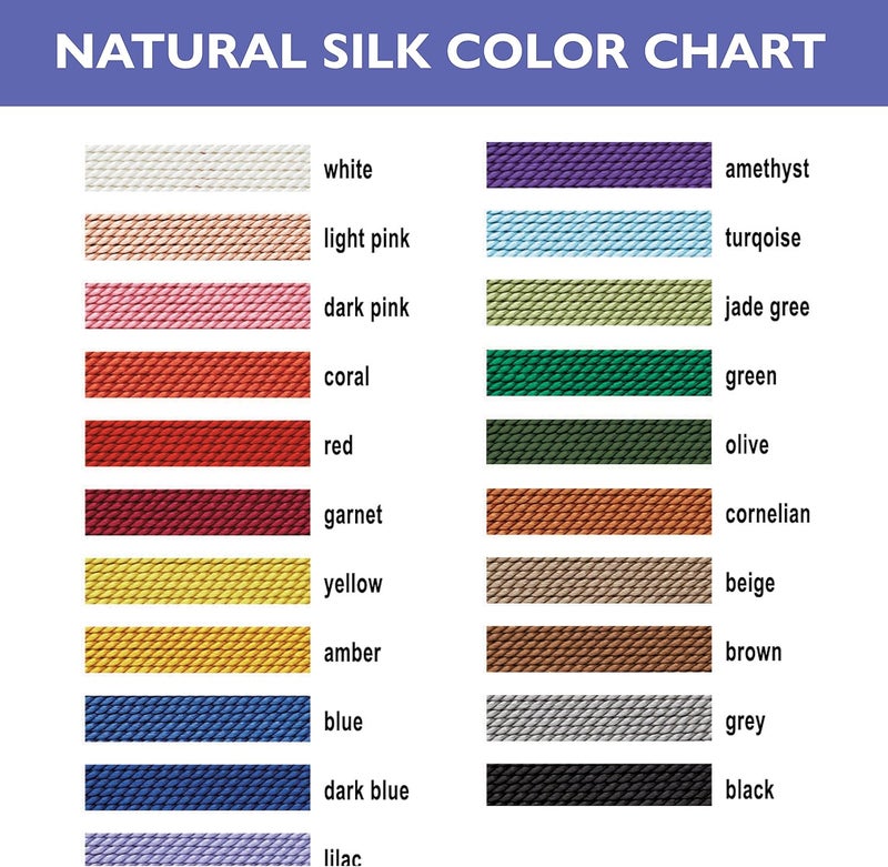 Griffin Silk Bead Cord Perlseide – White Color – Size 7 (0.75mm) – 2 Meters per Card – Stainless Steel Needle Attached – for Knotting Pearls, Gemstones, Crystals and Beads - Image 5